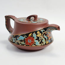Load image into Gallery viewer, YiXing Zi Sha Purple Clay Enamel Painted Teapot 260 ml
