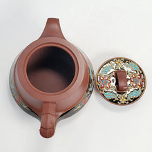 Load image into Gallery viewer, YiXing Zi Sha Purple Clay Enamel Painted Teapot 260 ml
