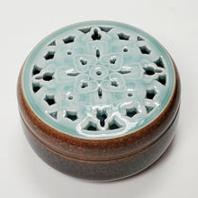 Load image into Gallery viewer, Incense Burner Two Tone Brown Celadon Porcelain Box
