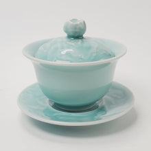 Load image into Gallery viewer, Gaiwan Porcelain - Long Quan Celadon Peony 3 pcs Set 150 ml
