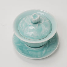 Load image into Gallery viewer, Gaiwan Porcelain - Long Quan Celadon Peony 3 pcs Set 150 ml
