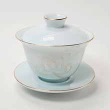 Load image into Gallery viewer, Gaiwan - Porcelain Pale Celadon Gold Gilded Lotus 150 ml
