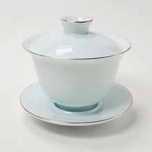 Load image into Gallery viewer, Gaiwan - Porcelain Pale Celadon Gold Gilded Magnolia 150 ml
