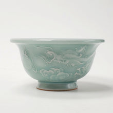 Load image into Gallery viewer, Teacup Porcelain - Sky Blue Celadon Dragon Hand Carved 110 ml
