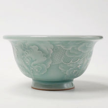 Load image into Gallery viewer, Teacup Porcelain - Sky Blue Celadon Dragon Hand Carved 110 ml
