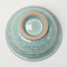 Load image into Gallery viewer, Teacup Porcelain - Sky Blue Celadon Dragon Hand Carved 110 ml
