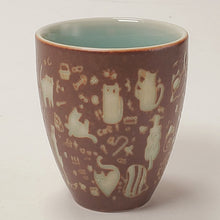 Load image into Gallery viewer, Teacups Porcelain - Long Quan Kiln Two Tone Cats 80 ml #2
