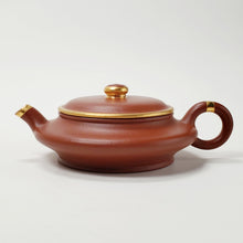 Load image into Gallery viewer, Yixing Teapot Zhu Ni Clay - Xu Brian Gold Trims 160 ml
