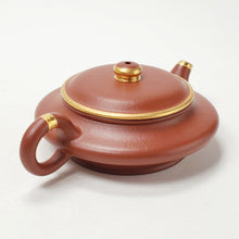 Load image into Gallery viewer, Yixing Teapot Zhu Ni Clay - Xu Brian Gold Trims 160 ml
