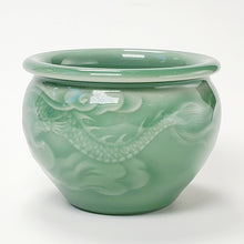 Load image into Gallery viewer, Teacup Porcelain - Green Celadon Dragon Hand Carved 130 ml
