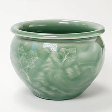 Load image into Gallery viewer, Teacup Porcelain - Green Celadon Hand Carved Mountain Theme 130 ml
