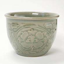 Load image into Gallery viewer, Teacup Porcelain - Yao Zhou Kiln Celadon Hand Carved Peony 130 ml
