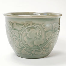 Load image into Gallery viewer, Teacup Porcelain - Yao Zhou Kiln Celadon Hand Carved Peony 130 ml
