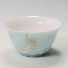 Load image into Gallery viewer, Gaiwan Porcelain Set - Silver Bunny Light Blue
