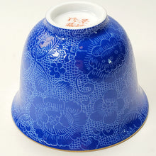 Load image into Gallery viewer, Teacup Lapis Blue Hand Painted Floral Porcelain 70 ml
