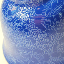Load image into Gallery viewer, Teacup Lapis Blue Hand Painted Floral Porcelain 70 ml
