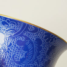 Load image into Gallery viewer, Teacup Lapis Blue Hand Painted Floral Porcelain 70 ml
