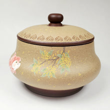 Load image into Gallery viewer, Tea Jar - Yixing Purple Clay Duan Ni Exterior Goldfish 500 ml
