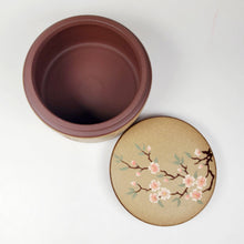 Load image into Gallery viewer, Tea Jar - Yixing Purple Clay Duan Ni Exterior Cherry Blossom 350 ml
