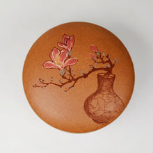 Load image into Gallery viewer, Tea Jar - Yixing Purple Clay Jiang Po Ni Vased Magnolia 300 ml
