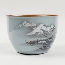 Load image into Gallery viewer, Teacup - Gold 24k Lined Snowing Mountain Landscape 150 ml
