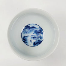 Load image into Gallery viewer, Gaiwan Porcelain Set - Blue and White Mountain Theme
