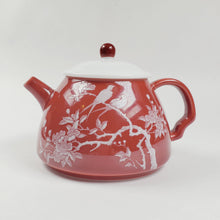 Load image into Gallery viewer, Teapot - Red and White Porcelain 175 ml
