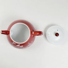 Load image into Gallery viewer, Teapot - Red and White Porcelain 175 ml
