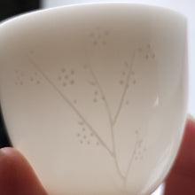 Load image into Gallery viewer, Teacup - White Porcelain Prunus Flower 80 ml 2 pcs
