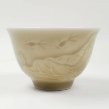 Load image into Gallery viewer, Teacup - Yellow Glaze Porcelain with Lotus Flower and Goldfish 80 ml 2 pcs
