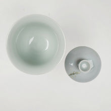 Load image into Gallery viewer, Gaiwan - Bluish Gray Porcelain with Window Framed Orchid 120 ml
