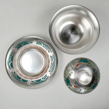Load image into Gallery viewer, Gaiwan - Pure Silver Lined Inside and Out Lotus and Fish 3 pcs 200 ml
