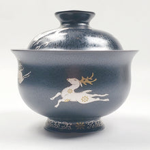Load image into Gallery viewer, Gaiwan - Pure Silver Lined Black Deer 2 pcs 120 ml
