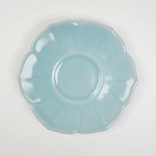 Load image into Gallery viewer, Saucer - Celadon Porcelain Flower Shape with Ice Cracks 2 pc

