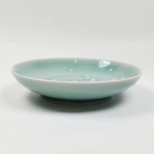 Load image into Gallery viewer, Saucer - Celadon Porcelain with Prunus Flower Relief 2 pc
