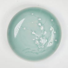 Load image into Gallery viewer, Saucer - Celadon Porcelain with Prunus Flower Relief 2 pc
