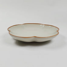 Load image into Gallery viewer, Saucer - Almond Color Porcelain Flower Shape with Ice Cracks 2 pc
