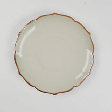 Load image into Gallery viewer, Saucer - Almond Color Porcelain Sunflower Shape with Ice Cracks 2 pc
