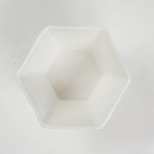 Load image into Gallery viewer, Teacup - White Porcelain Hexagon Bamboo 50 ml 2 pcs
