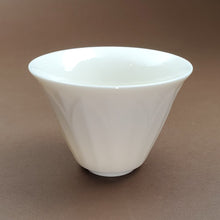 Load image into Gallery viewer, Teacup - Beige White Porcelain Water Lilly 40 ml  2 pcs
