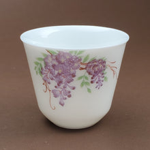 Load image into Gallery viewer, Teacup - White Porcelain with Wisteria Flower Painting 40 ml  2 pcs
