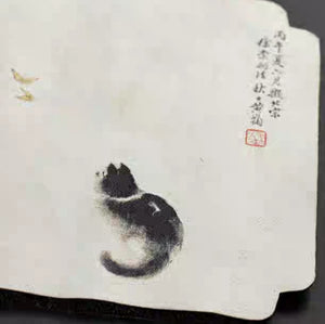Tea Placemats Cha Xi - Prunus Flowers and Cat