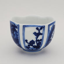 Load image into Gallery viewer, Blue and White Hand Painted Six Panels Teacup
