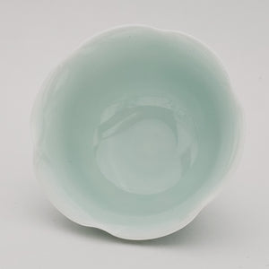 2 Celadon Teacups - Sky Blue Lotus