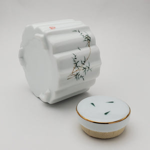 White Porcelain Bamboo Tea Jar  #1