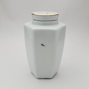 White Porcelain Bamboo Tea Jar  #3