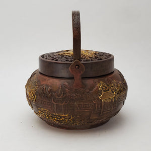 Incense Burner - Pine and Crane Gold Gilded