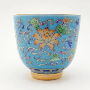 Silver Lined Blue Lotus Teacup