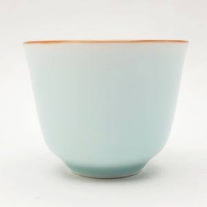 Silver Lined Light Green Bamboo Teacup