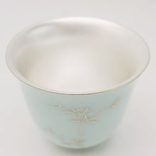 Load image into Gallery viewer, Silver Lined Bamboo Teacup
